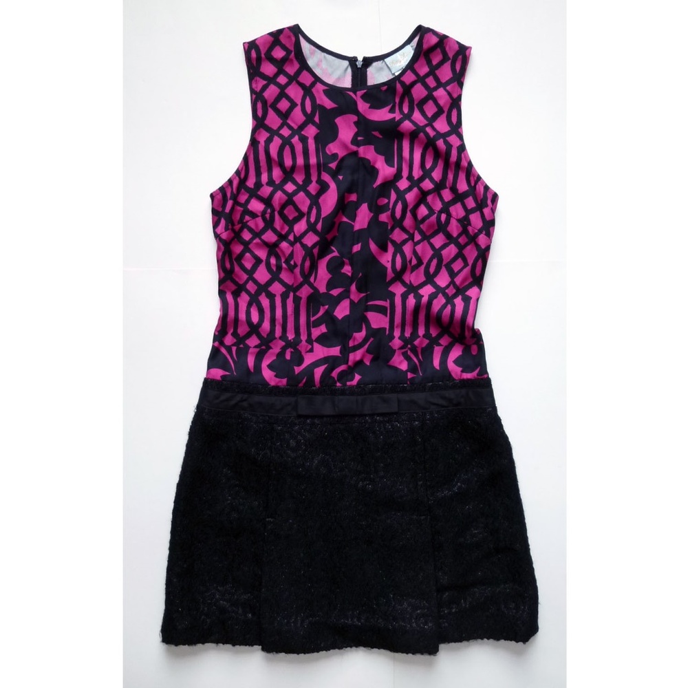 EUC Magenta/Black Dropwaist Dress by Tracy Reese